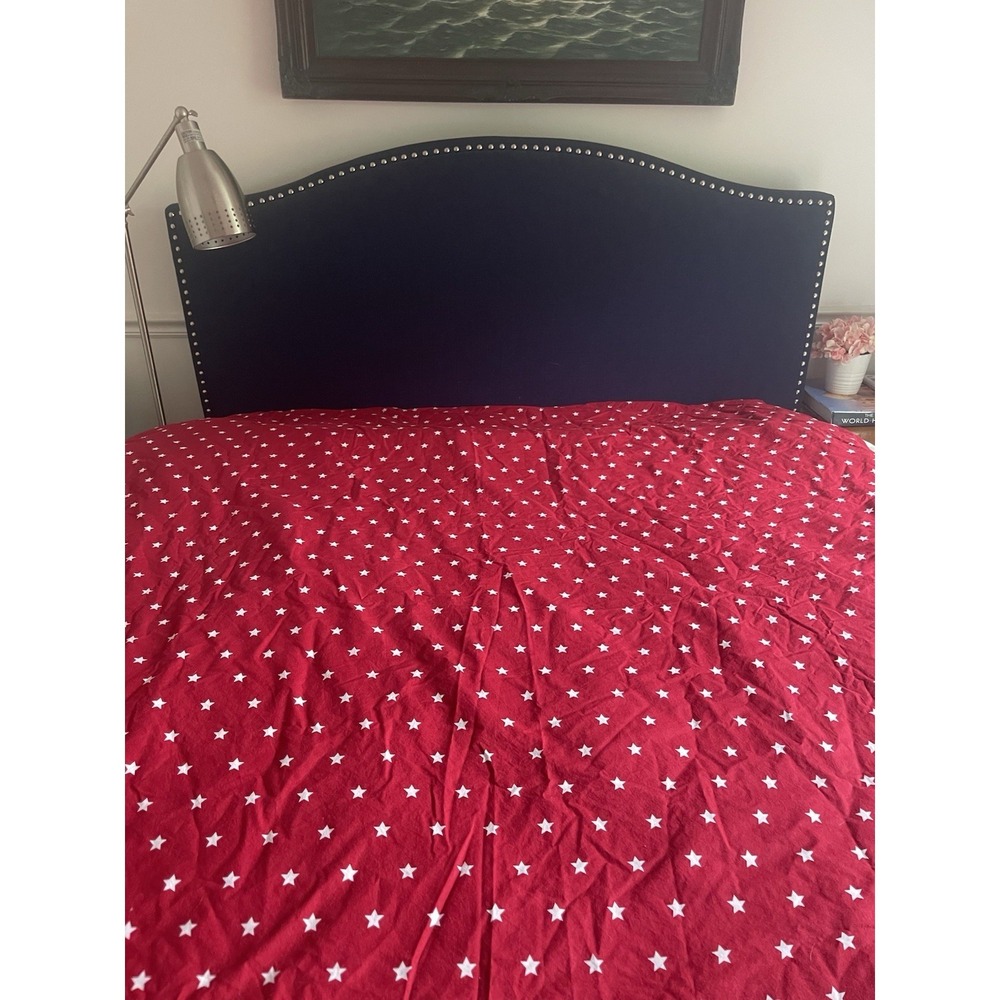 Pottery Barn Kids Twin Duvet Cover Bedspread Red w/White Stars Organic Cotton